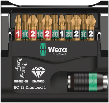 WERA Bitsortiment Bit-Check Diamond 1 12-teilig ( 4000829037 )