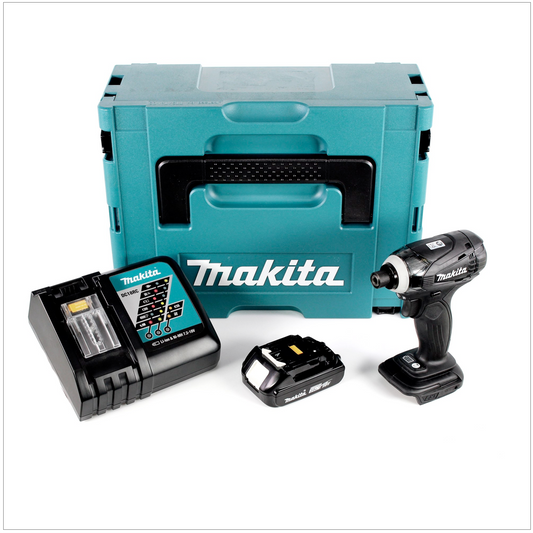 Makita DTD 146 RA1J B Akku Schlagschrauber 18 V 160 Nm 1/4" Schwarz + 1x Akku 2,0 Ah + Ladegerät + Makpac - Toolbrothers