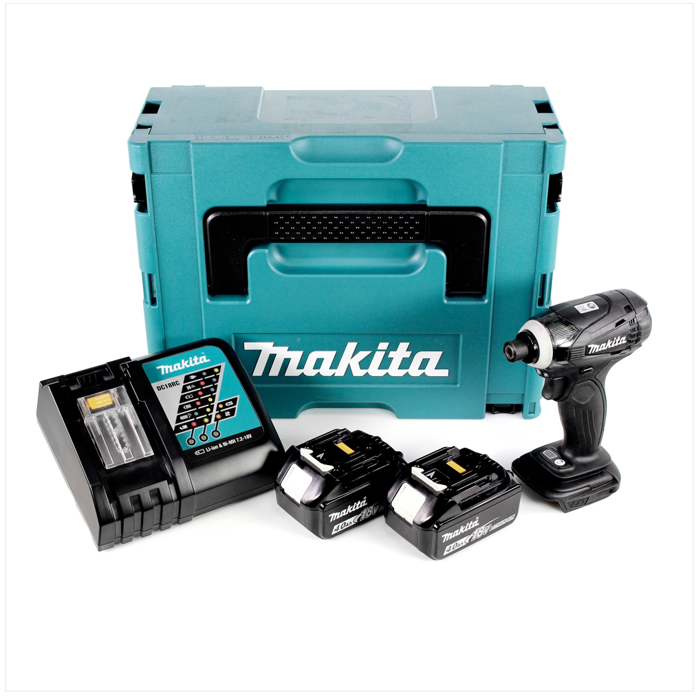 Makita DTD 146 B RMJ 18 V Li-ion Akku Schlagschrauber in Schwarz im Makpac mit 2x BL 1840 B 4,0 Ah Akku und DC 18 RC Ladegerät - Toolbrothers