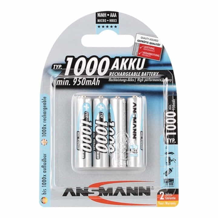 Cellule de batterie ANSMANN 1,2 V 1000 mAh (4000876110)