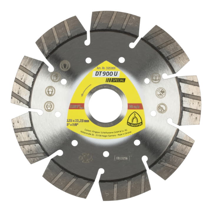 Disque à tronçonner diamanté KLINGSPOR DT 900 U Spécial Ø 125 mm alésage 22,23 mm (8000351575)