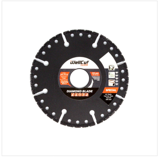 WellCut Diamond Blade Diamant Trennscheibe 115 x 22,2 mm Special ( 333 - 115 / 22 ) - Toolbrothers