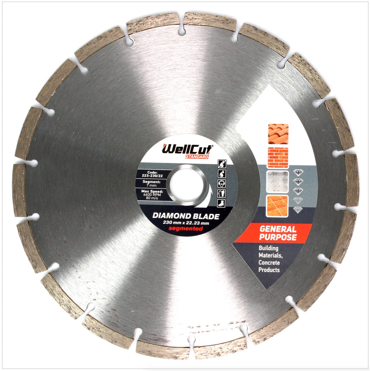 WellCut Diamond Blade Diamant Trennscheibe 230 x 22,2 mm General Purpose Segmented ( 223 230 / 22 ) - Toolbrothers