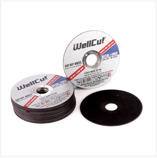 WellCut WCM 11510 - 25 Stück Trennscheiben 115 mm für Metall, Stahlblech, Edelstahl - Toolbrothers