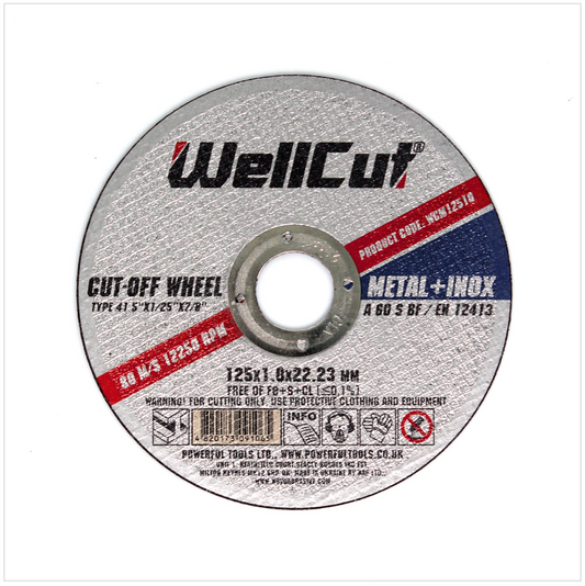 WellCut WCM 12510 - 25 Stück Trennscheiben 125 mm für Metalle, Stahlblech, Edelstahl - Toolbrothers