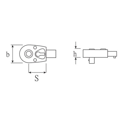 STAHLWILLE Einsteck-Hebel-Umschaltknarre 725QR/10 1/2 ″ 9 x 12 mm ( 4000826590 )