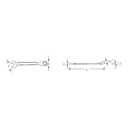 STAHLWILLE Maulringratschenschlüssel OPEN-RATCH 17 Schlüsselweite 13 mm Länge 182 mm ( 4000826068 )