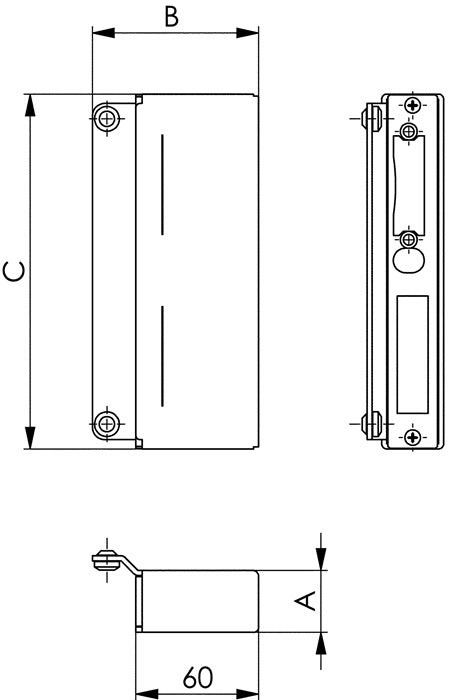 AMF Gegenkasten 146ET-30 Stahl kantig ( 3000251252 )