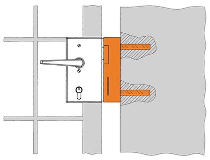 Coffret de serrure AMF 147-40 adapté aux ouvre-portes électriques, galvanisé (3000251262)