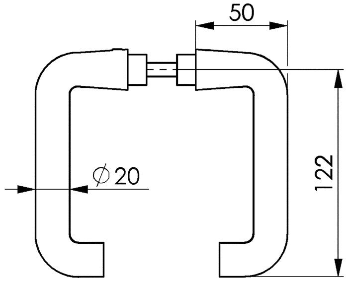 AMF Türdrückerlochteil 475L Leichtmetall F1 / silberfarbig ( 3311021033 )