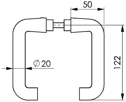 AMF Türdrückerlochteil 475L Leichtmetall F1 / silberfarbig ( 3311021033 )