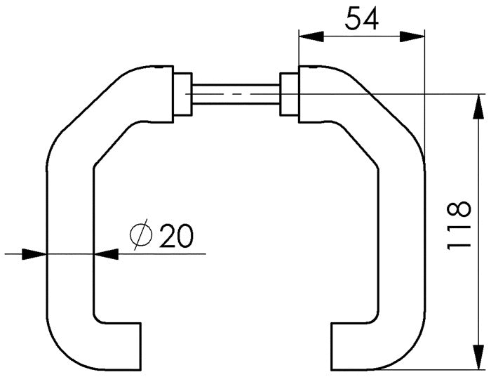 AMF Türdrückerlochteil 476L Leichtmetall F1 / silberfarbig ( 3311021034 )