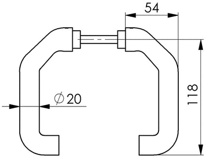 AMF Türdrückerlochteil 476L Leichtmetall F1 / silberfarbig ( 3311021034 )