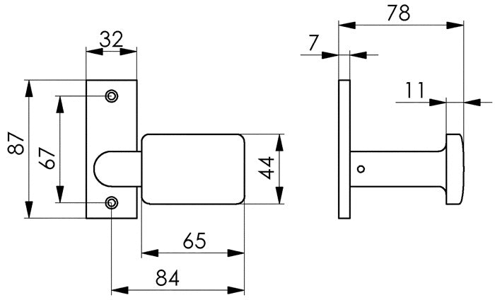 AMF Türknopf 485 Leichtmetall F1 / silberfarbig ( 3311121001 )