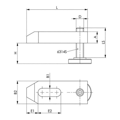 AMF Spanneisen Nr. 6314V für T-Nut 12 + 14 mm ( 4000603022 )