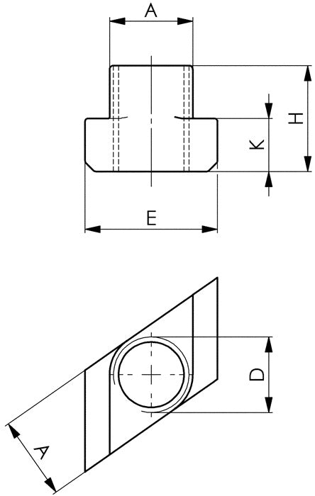 AMF T-Nutenstein Nr. 510 T-Nut 14 mm M12 ( 4000833217 )