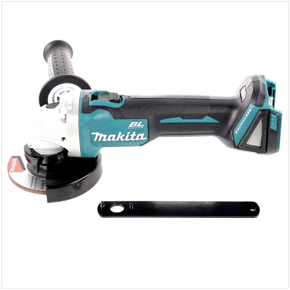 Makita DGA 456 RTJ Akku Winkelschleifer 18 V 115mm Brushless + 2x Akku 5,0Ah + Ladegerät + Makpac - Toolbrothers