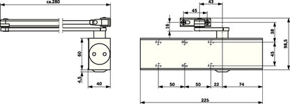 DORMAKABA Scherentürschließer TS 73 V silber EN 2-4 ( 3000255110 )