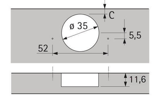 Charnière grand angle HETTICH Sensys 8657i avec amortisseur intégré TH 52 (8000612679)