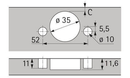 Charnière grand angle HETTICH Sensys 8657i avec amortisseur intégré TH 54 (8000612701)