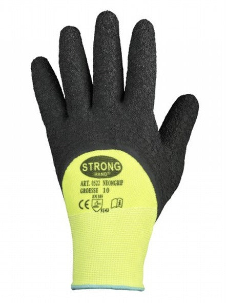 Gants STRONGHAND NEONGRIP taille 8 jaune fluo/noir (8000140721)