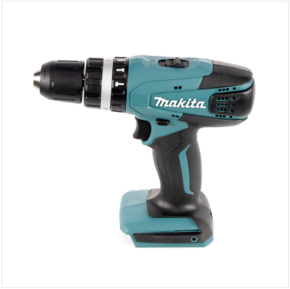 Makita HP 347 DX 100 14,4 V Akku Schlagbohrschrauber im Transportkoffer mit 74 tlg. Zubehör + 2x 1,3 Ah Akkus und DC 18 WA Ladegerät - Toolbrothers