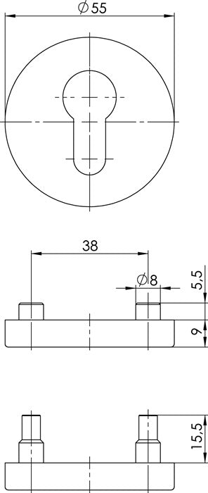 OGRO Schlüsselrosette 6612 PZ ER Edelstahl ER ( 3000267065 )