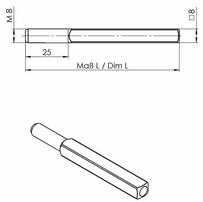 OGRO Wechselstift OGRO 115 Vierkant 8 x 90 mm ( 3000267162 )