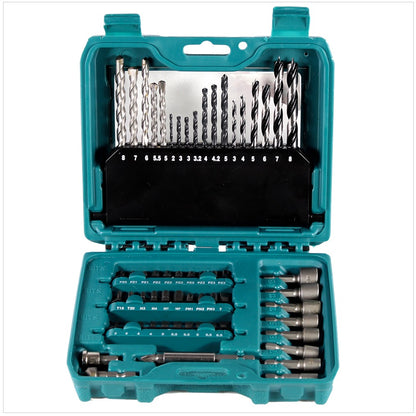 Makita DHP 458 RFJ Akku Schlagbohrschrauber 18V 91Nm im Makpac + 2x 3 Ah Akku + Ladegerät + 60 tlg. Bit und Bohrer Set - Toolbrothers