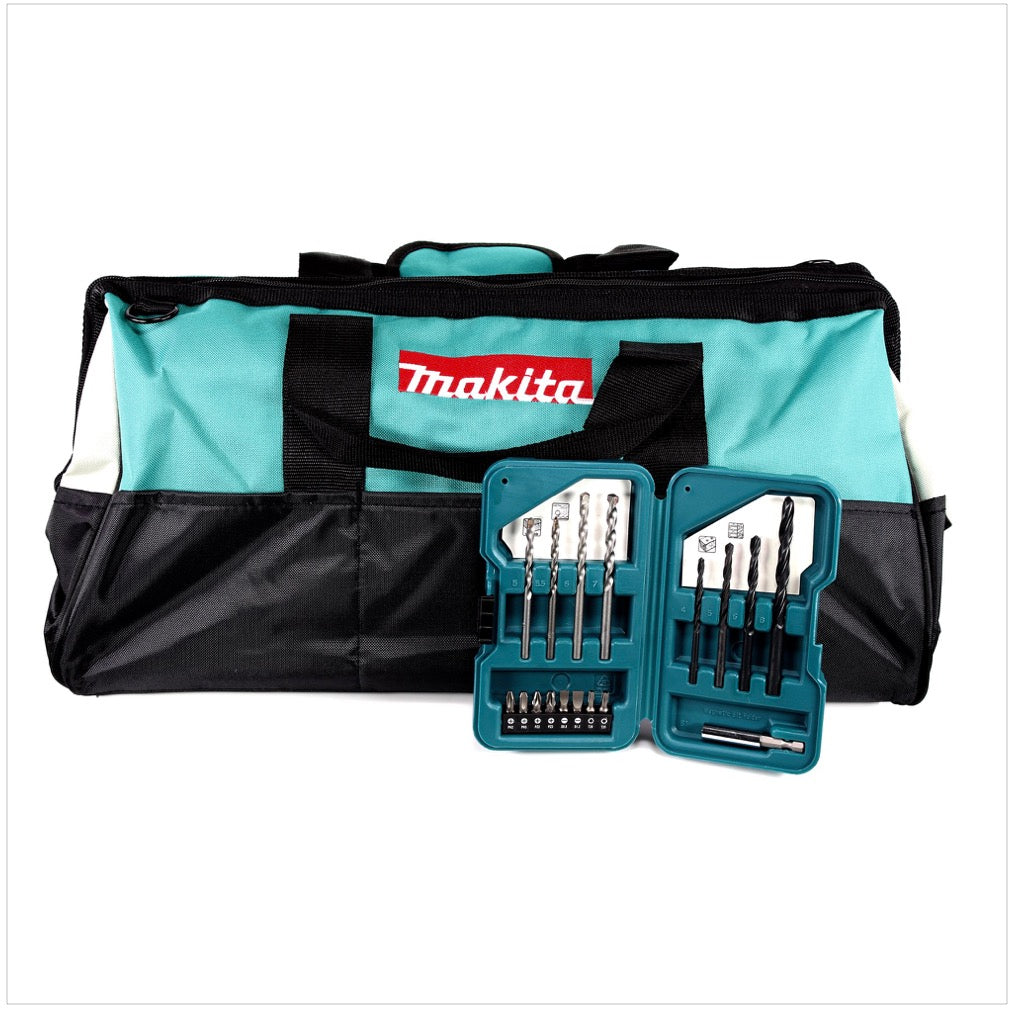 Makita D-40216 17 tlg. Bit & Bohrer Set im Transportkoffer + Werkzeug Tasche aus Stoff - Toolbrothers