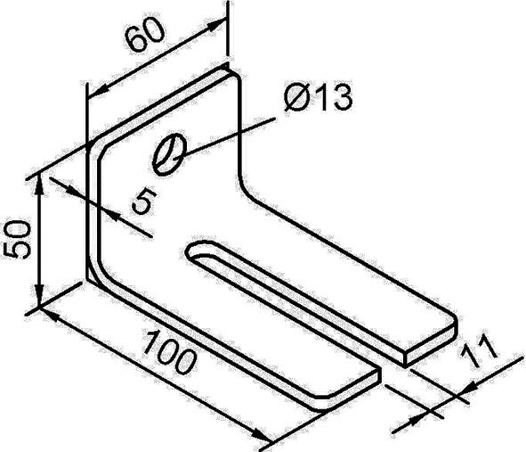 Fixation d'angle HELM 104 WD profil 100 acier (3000255821)