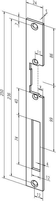 ASSA ABLOY Flachschließblech 338 Stahl verzinkt käntig ( 3324034043 )