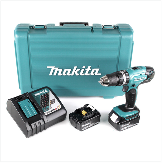 Makita DHP 453 RFE 18 V Li-Ion Akku Schlagbohrschrauber im Transportkoffer + 2 x BL 1830 3,0 Ah Akku + DC18RC Ladegerät - Toolbrothers