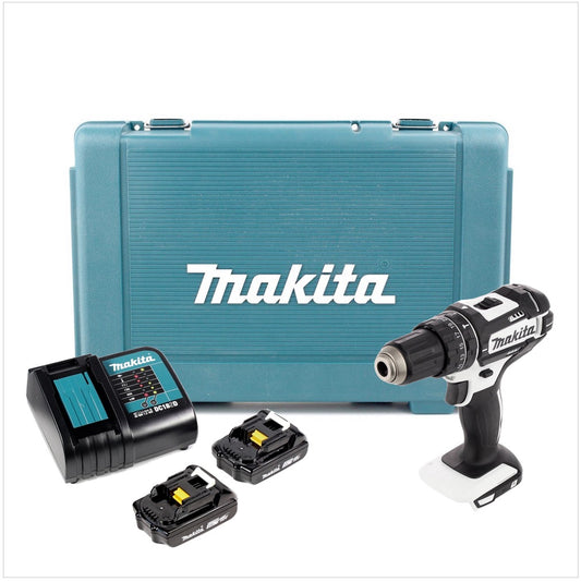 Makita DHP 482 SAE W Akku Schlagbohrschrauber 18 V 62 Nm + 2x Akku 2,0 Ah + Ladegerät + Koffer - Toolbrothers