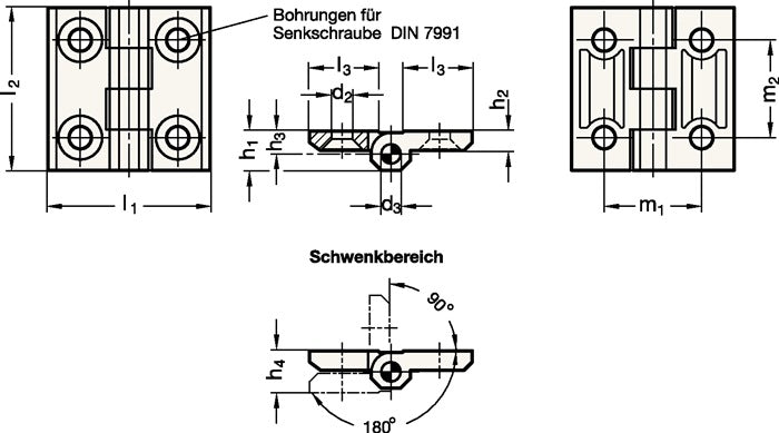 GANTER Scharnier GN 237 Höhe 40 mm Breite 40 mm ( 4601002081 )