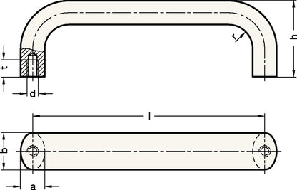 Poignée à arc GANTER GN 565 l 120 ± 0,25 mm t min. 10 mm h 49 mm (4601000151)