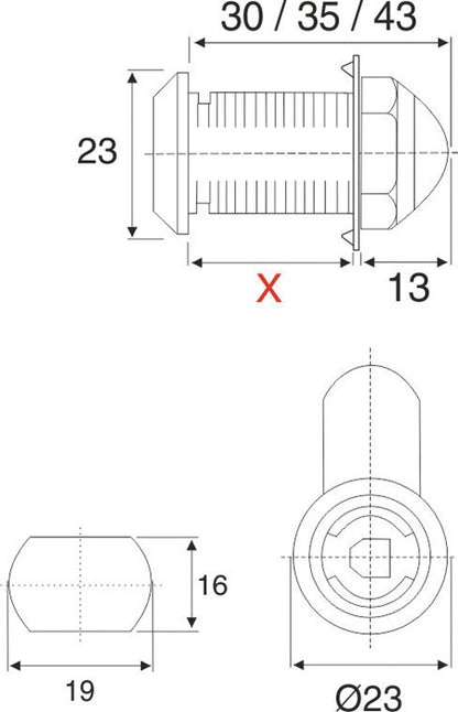 Système de serrure à levier BMB 600 avec différentes clés (3000271861)