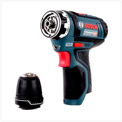 Bosch GSR 12V-15 FC Professional FlexiClick Akku Bohrschrauber mit Bohrfutteraufsatz Solo in L-Boxx ( 06019F6002 ) - Toolbrothers