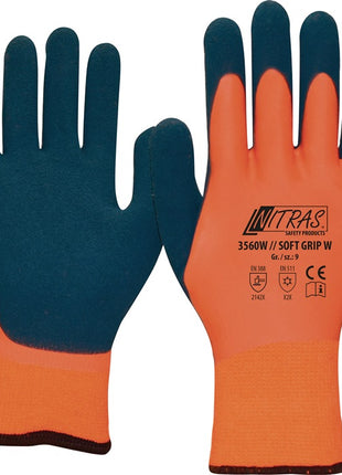 Guantes de protección contra el frío NITRAS SOFT GRIP W Talla 8 naranja/azul oscuro (8000235056)