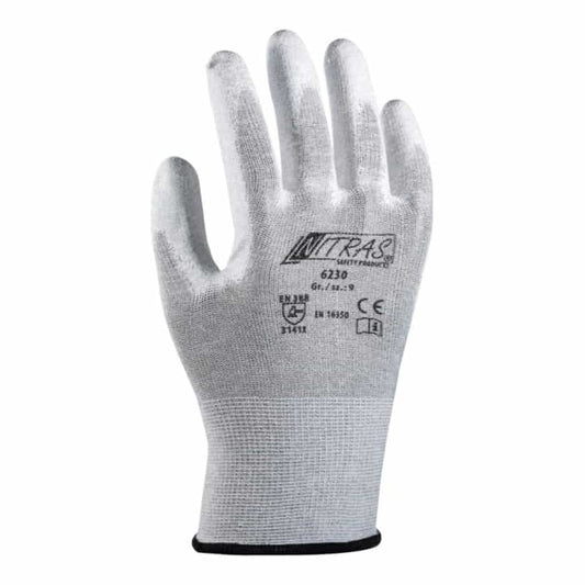 NITRAS Handschuhe 6230 Größe 8 grau/weiß ( 8000235152 )