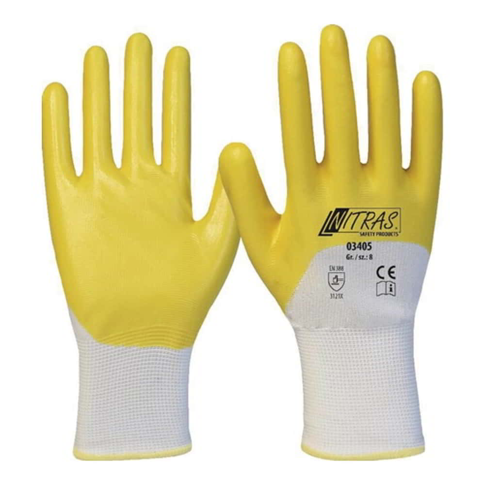 Gants NITRAS 03405 taille 10 blanc/jaune (8000636646)