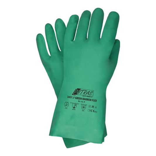 Gants de protection chimique NITRAS Green Barrier Flex taille 8 vert (4000391093)