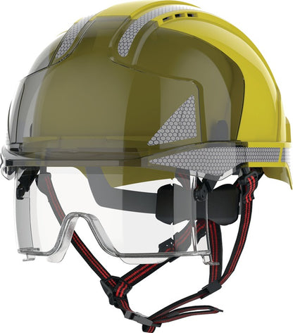 Casque d'escalade industriel JSP EVO® VISTAlens® Dualswitch™ jaune/fumée (4000370819)