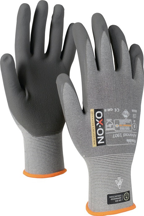 Gants OX-ON Flexible Advanced 1907 taille 8 gris/gris clair (4000391348)