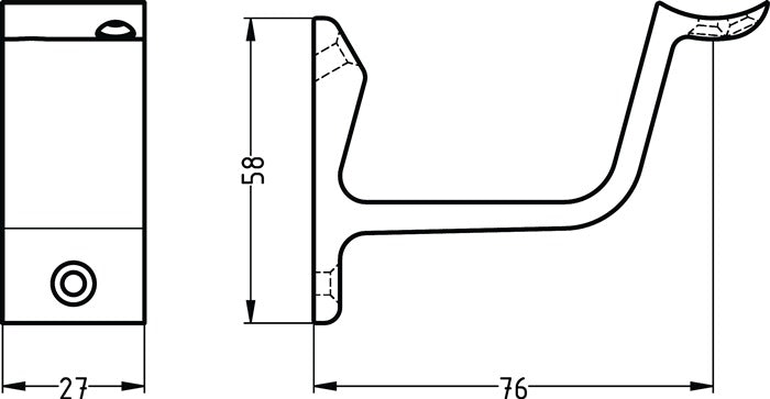 HERMETA Handlaufträger 3552 Aluminium silberfarbig eloxiert ( 3000283344 )