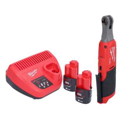 Milwaukee M12 FHIR14-202 Akku Ratsche 12 V 47 Nm 1/4" Brushless + 2x Akku 2,0 Ah + Ladegerät