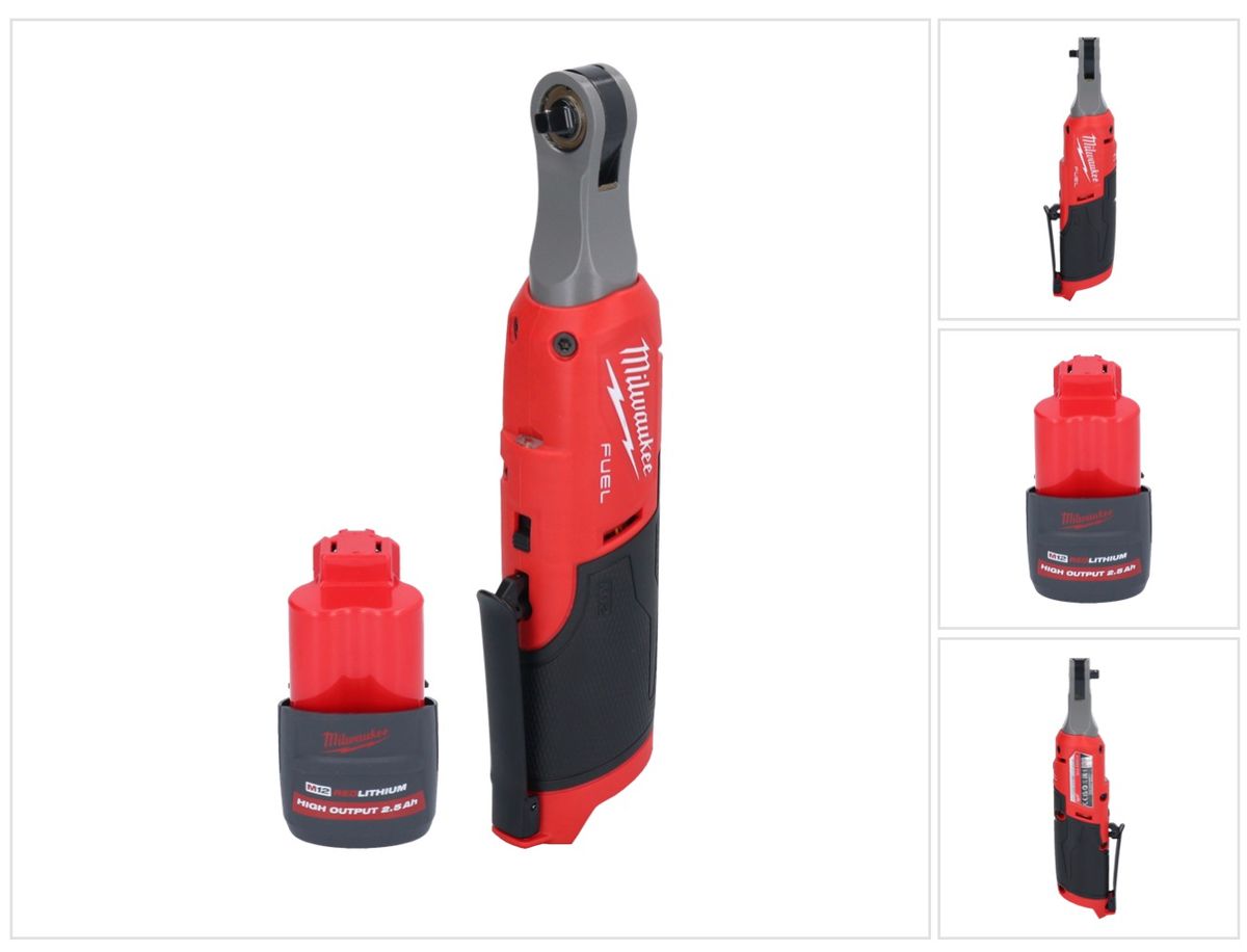 Cliquet à batterie Milwaukee M12 FHIR14-251 12 V 47 Nm 1/4" brushless + 1x batterie 2,5 Ah - sans chargeur