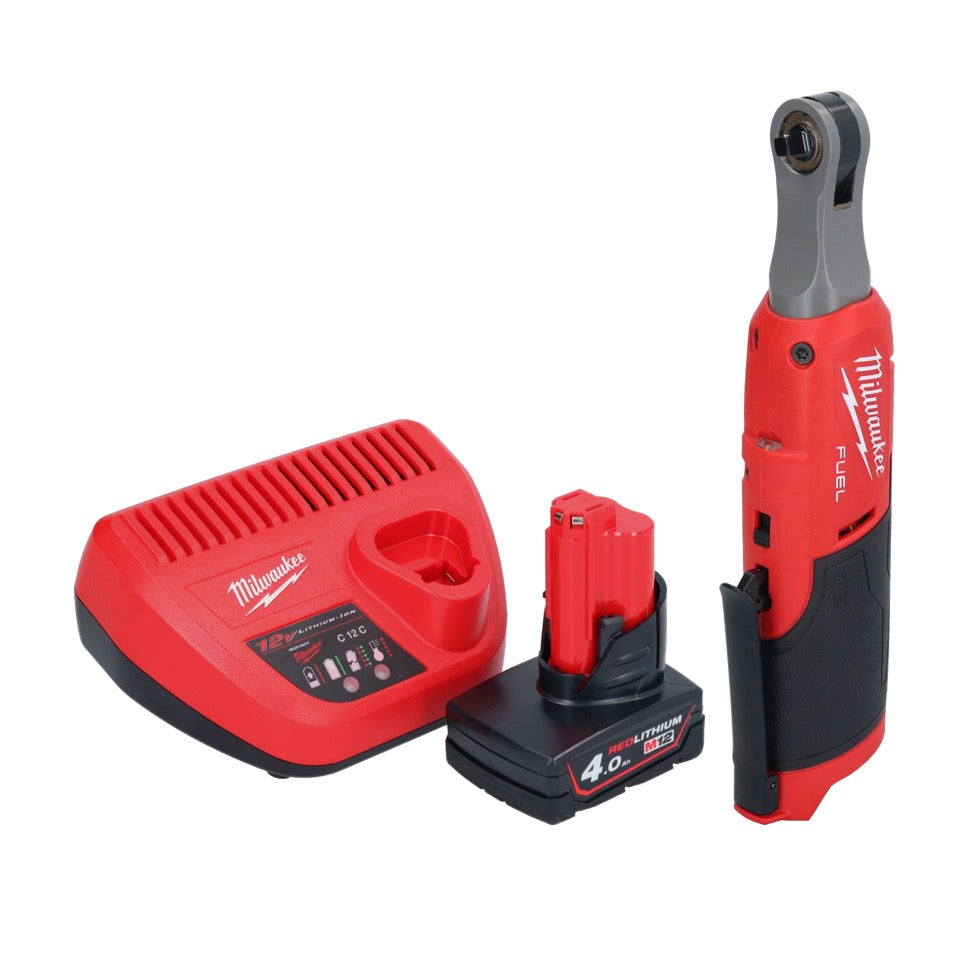 Milwaukee M12 FHIR14-401 Akku Ratsche 12 V 47 Nm 1/4" Brushless + 1x Akku 4,0 Ah + Ladegerät