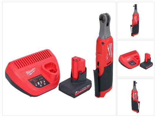 Cliquet à batterie Milwaukee M12 FHIR14-501 12 V 47 Nm 1/4" brushless + 1x batterie 5,0 Ah + chargeur