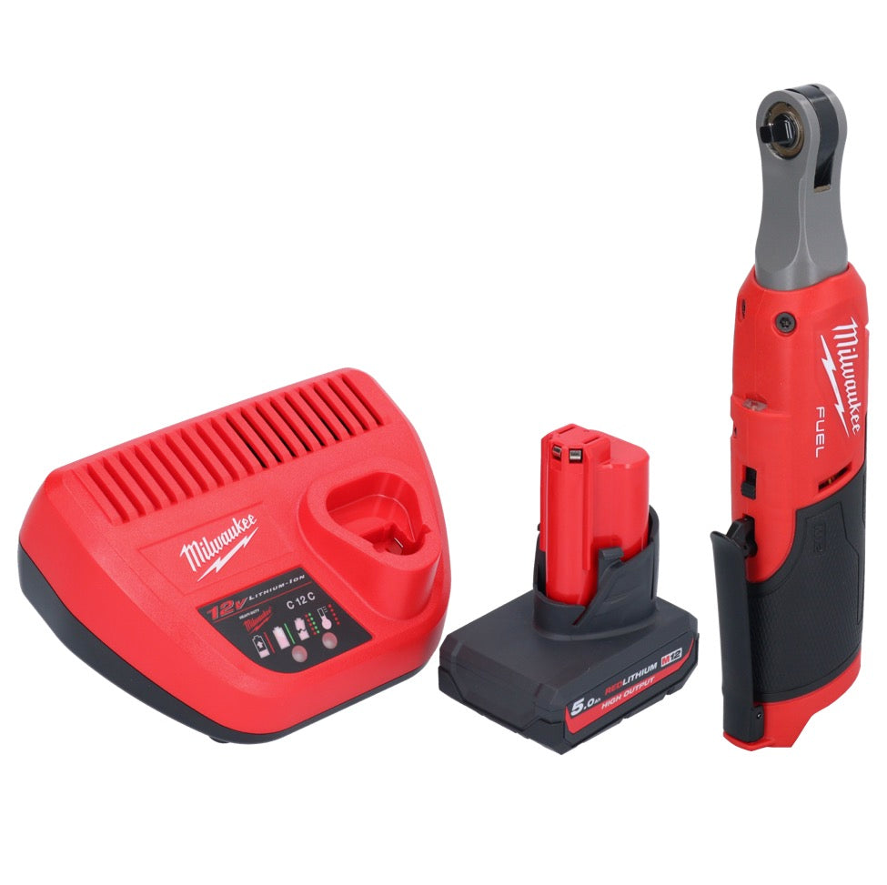 Milwaukee M12 FHIR14-501 Akku Ratsche 12 V 47 Nm 1/4" Brushless + 1x Akku 5,0 Ah + Ladegerät